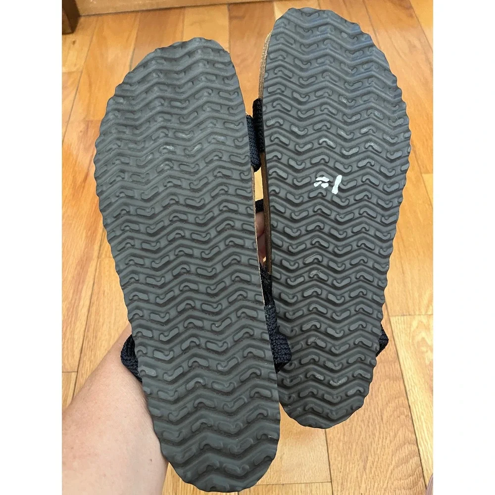 Arcopedico Womens Vega Slides Sandals Black Knit Strappy Low Flat 10.5-11/EUR 42
